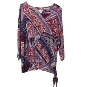 CHICO’S Bright And Colorful SIDE TIE Blouse Vanity Size 2